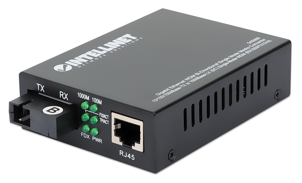 Gigabit Ethernet WDM Bi-Directional Single Mode Media Converter