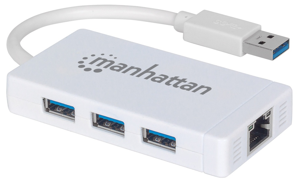 3-Port USB 3.0 Type-A Hub with Gigabit Ethernet Adapter