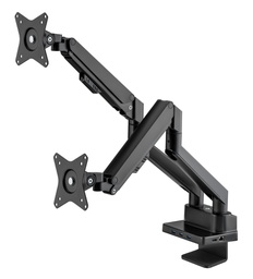 [461887] Aluminum Gas Spring Dual Monitor Desk Mount with 8-in-1 Docking Station
